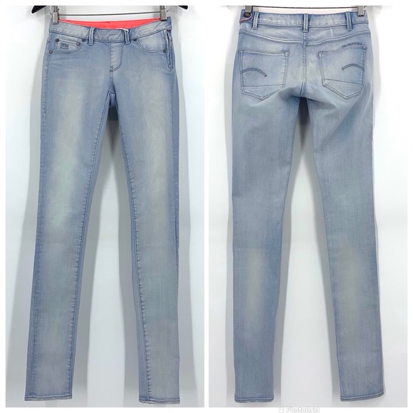 G-Star Raw NWT Light Vintage Blue Icon Legging Style Side Zipper Jeans, 25/32 - Picture 11 of 16